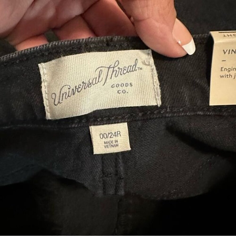 Women's High-Rise Vintage Straight Jeans Universal Thread Black 24 - Picture 11 of 14
